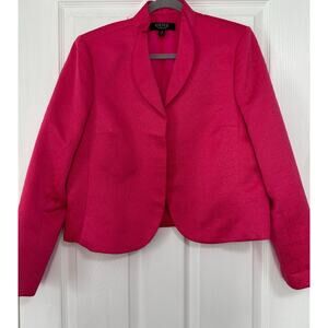 Kasper Separates Women's Pink Open Front Textured Blazer Jacket Size 14